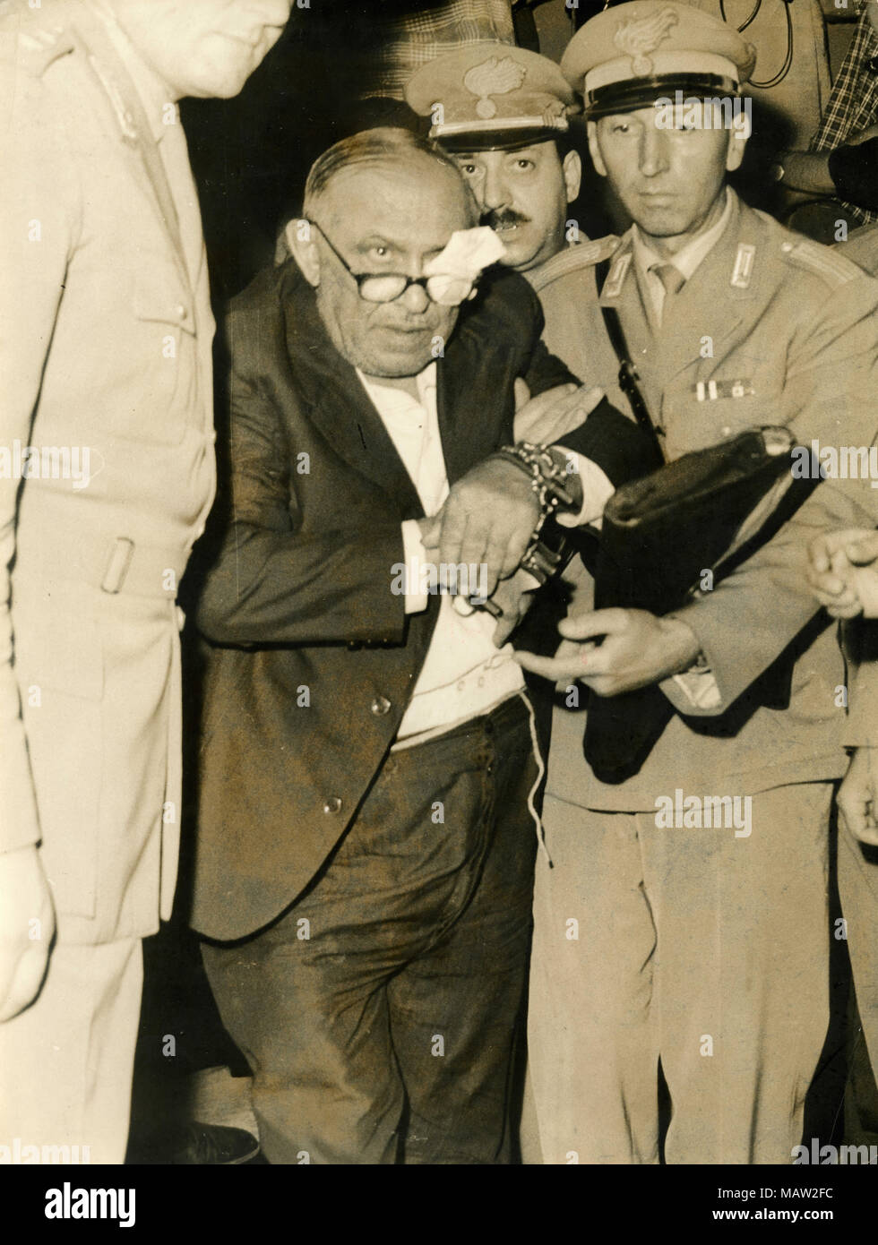 Unbekannte italienische Mann vor Gericht verurteilt, 1970 s Stockfoto