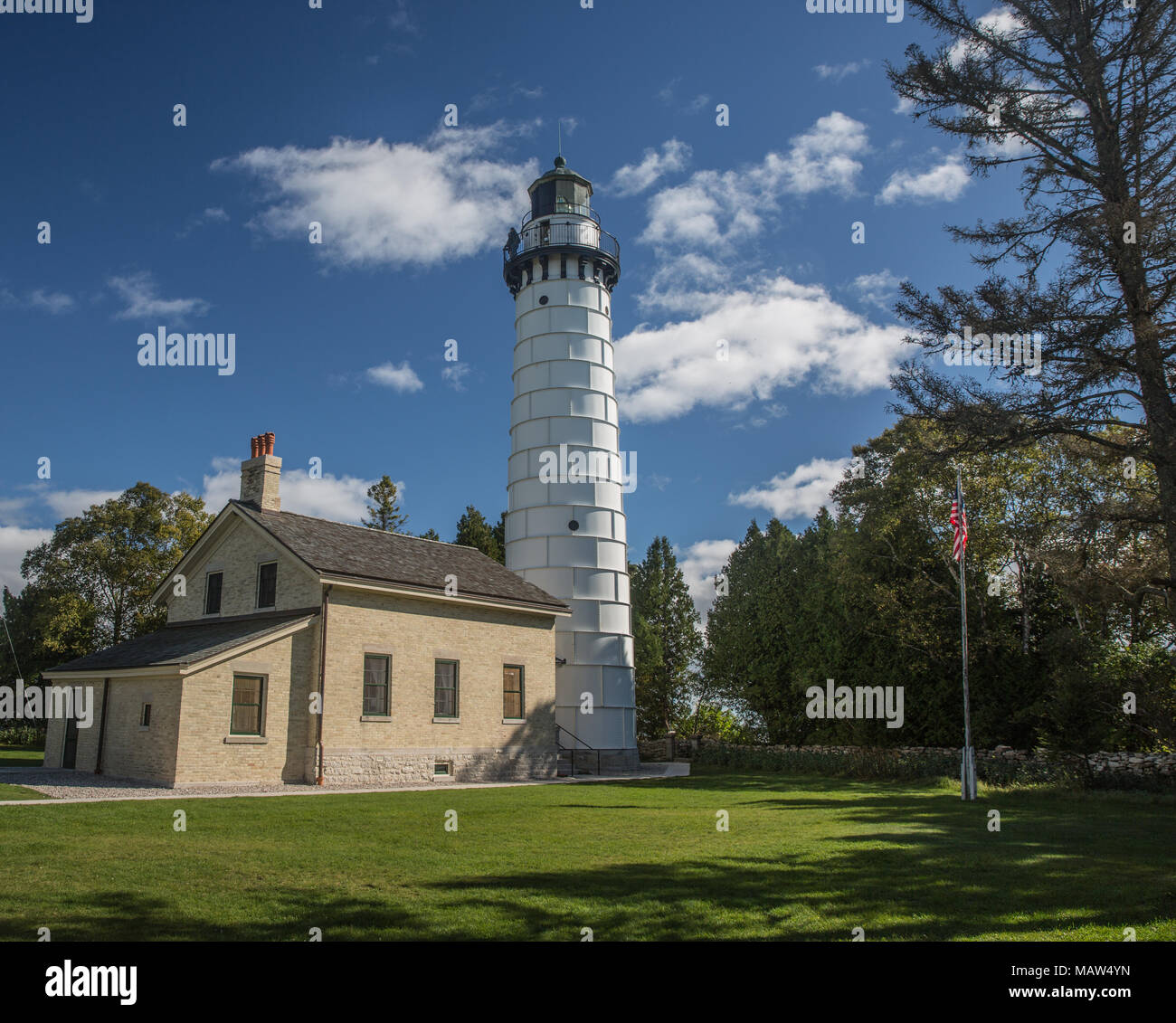 Cana Island Lighthouse in Door County Wisconsin Stockfoto
