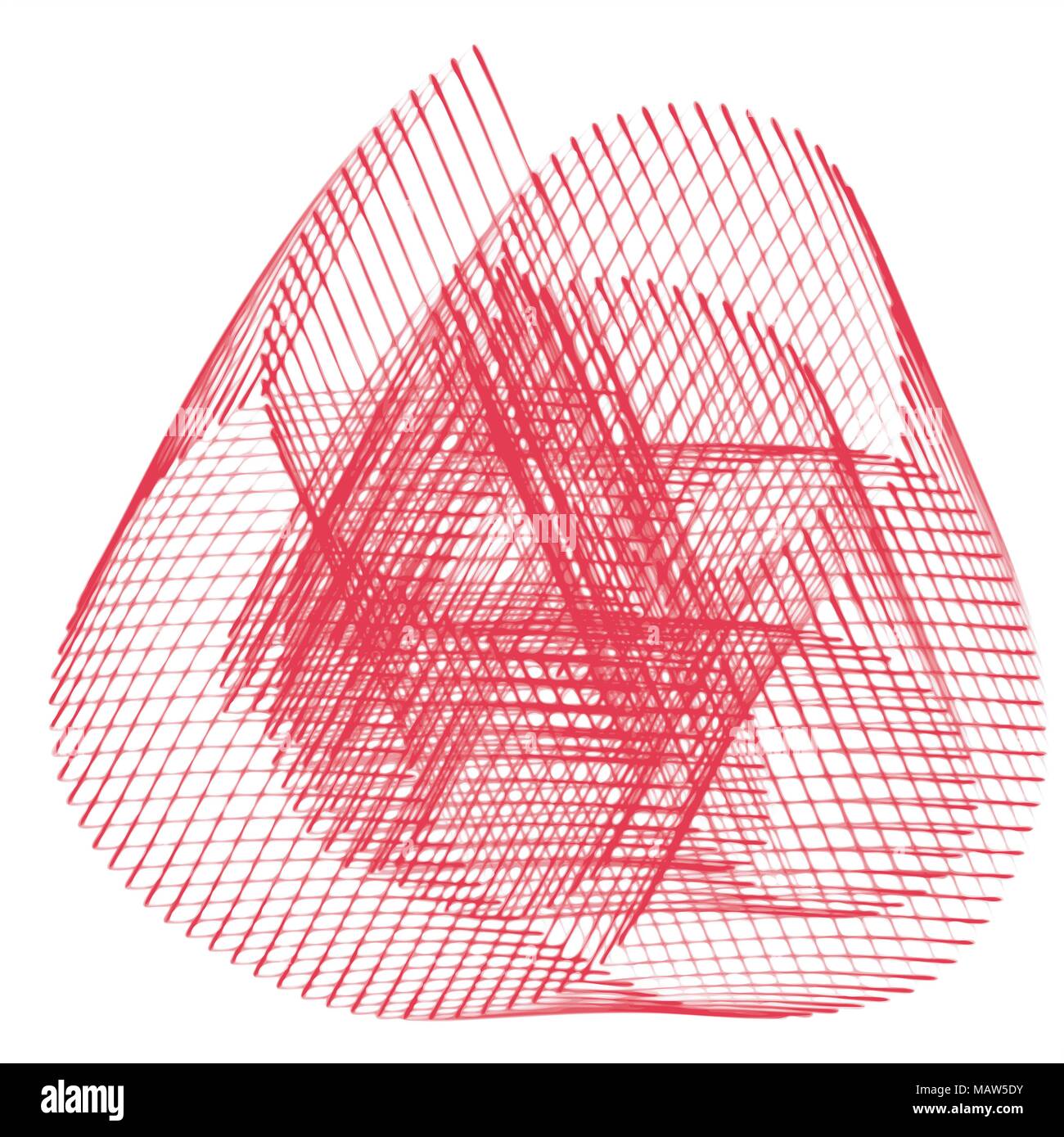 Red Aquarell Dreieck grid Hintergrund Muster, Vector Illustration Stock Vektor