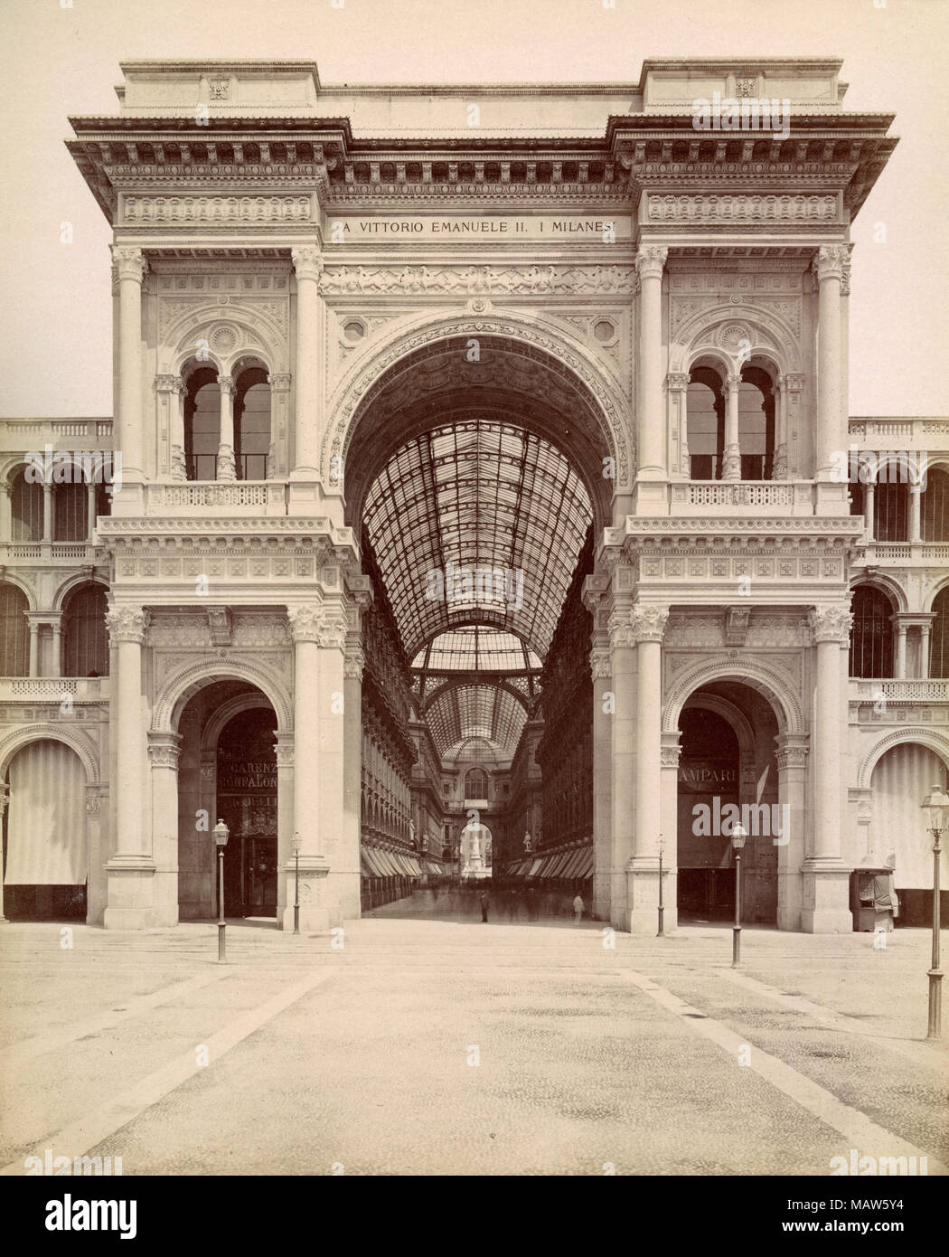 Victor Emmanuel Galerie, Mailand, Italien 1880 s Stockfoto
