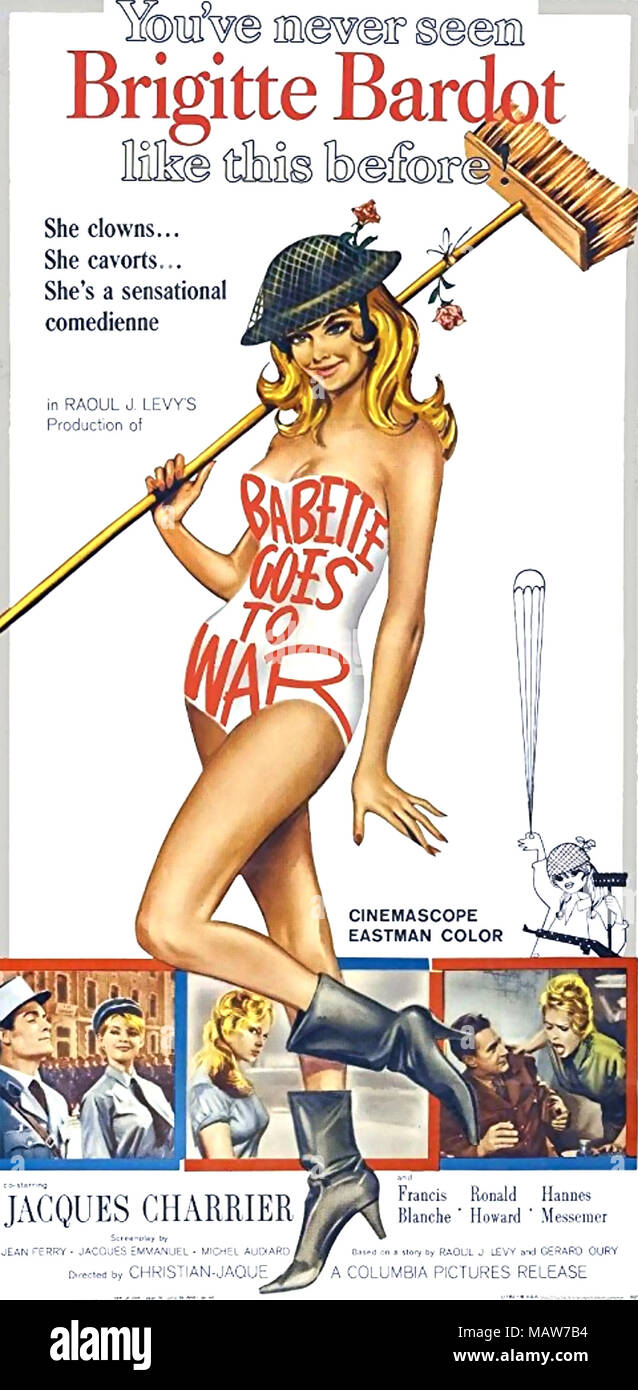 BABETTE GEHT IN DEN KRIEG 1959 Columbia Pictures Film mit Brigitte Bardot Stockfoto