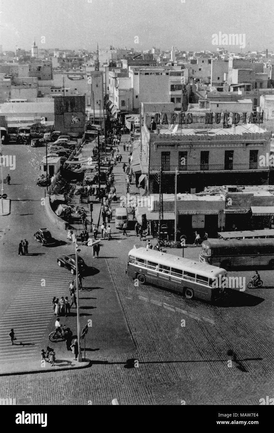 Heller Straße, Casablanca, Marokko. Aus der fotografischen Tagebuch eines jungen französischen Soldaten in Marokko Auszug Stockfoto