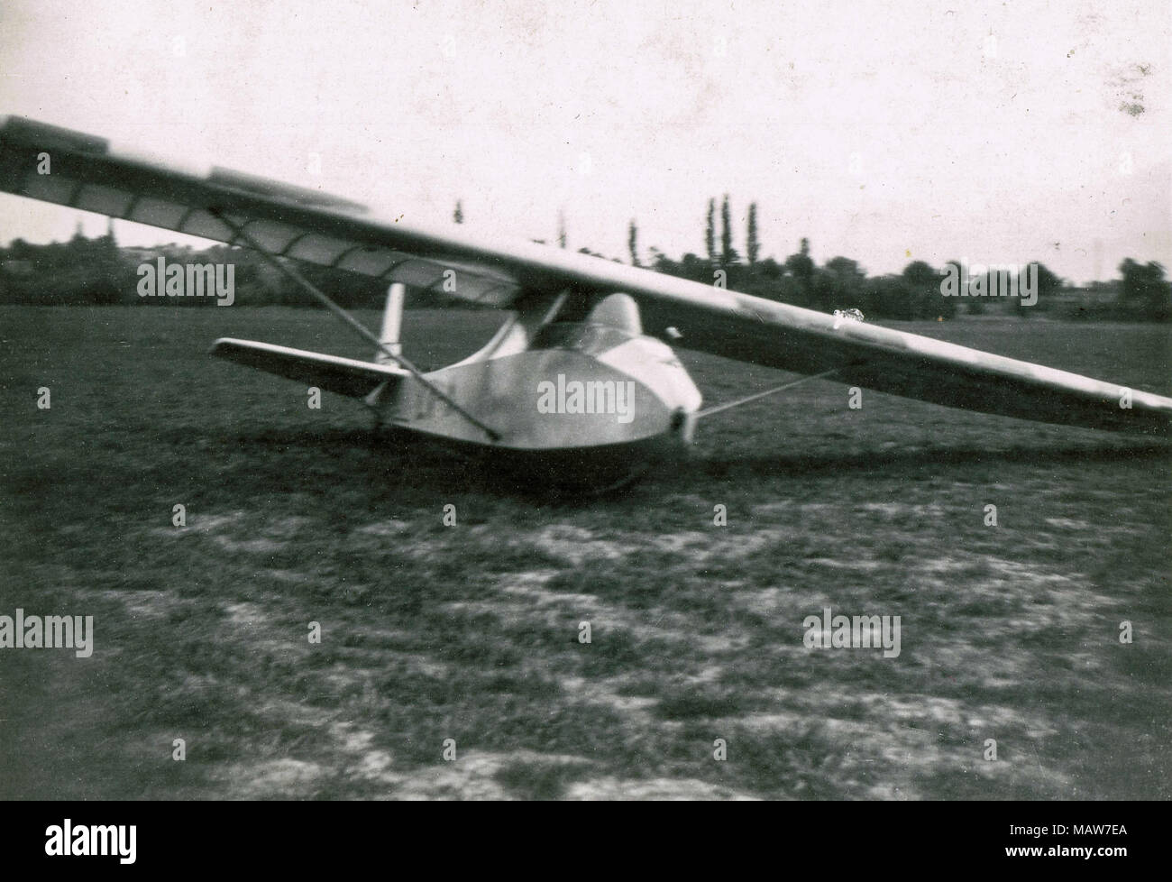 Militärische Segelflugzeug in Lyon Bron, Frankreich Stockfoto