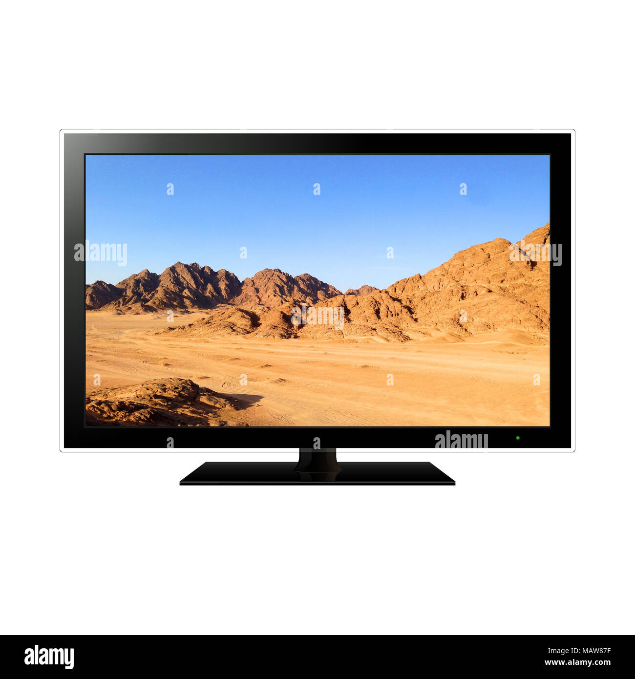 Moderne TV mit Berglandschaft Stockfoto