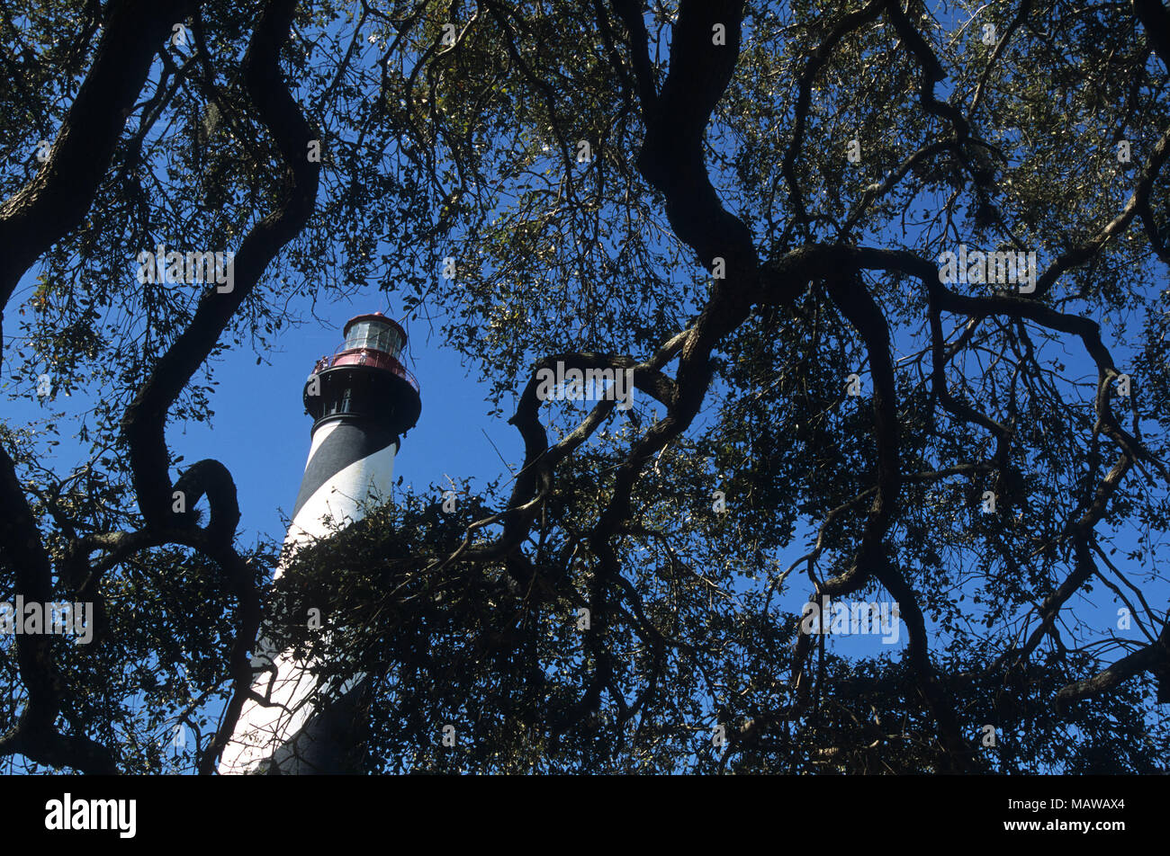 Tybee Island Lighthouse (1736) in der Nähe von Savannah, Georgia, USA Stockfoto