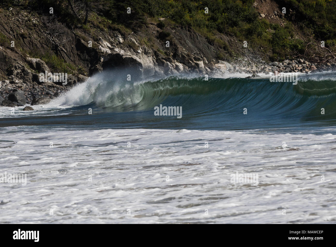 Brechenden Wellen, Ingonish Beach, Nova Scotia, Kanada Stockfoto