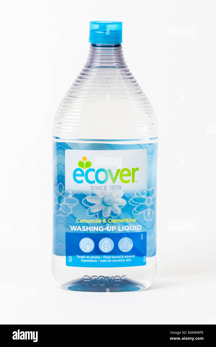 Ecover Spülmittel in einer Kunststoffflasche Stockfoto