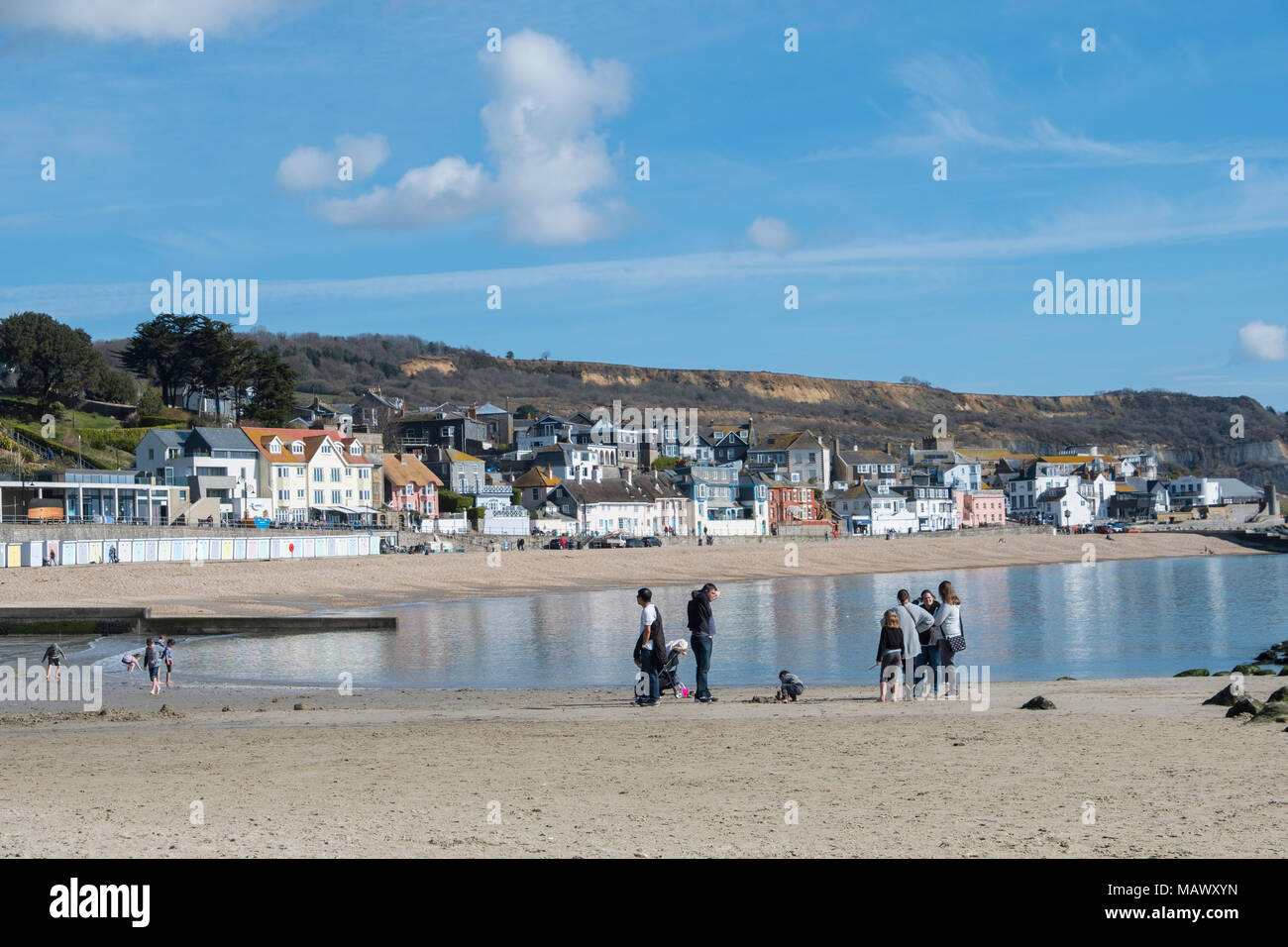 Der Strand in Lyme Regis. Stockfoto