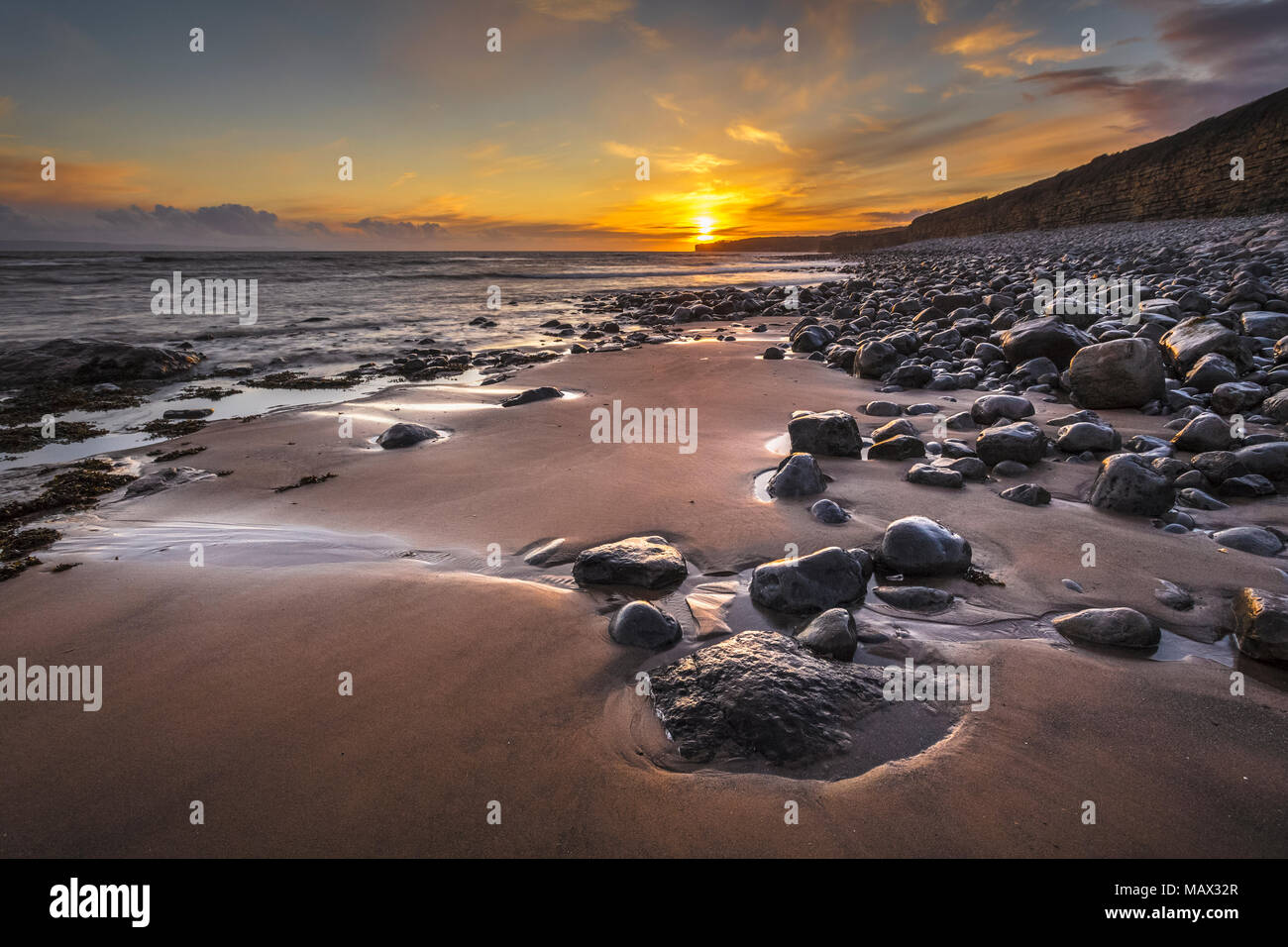 Llantwit Major Strand Glamorgan Heritage Coast UK Stockfoto