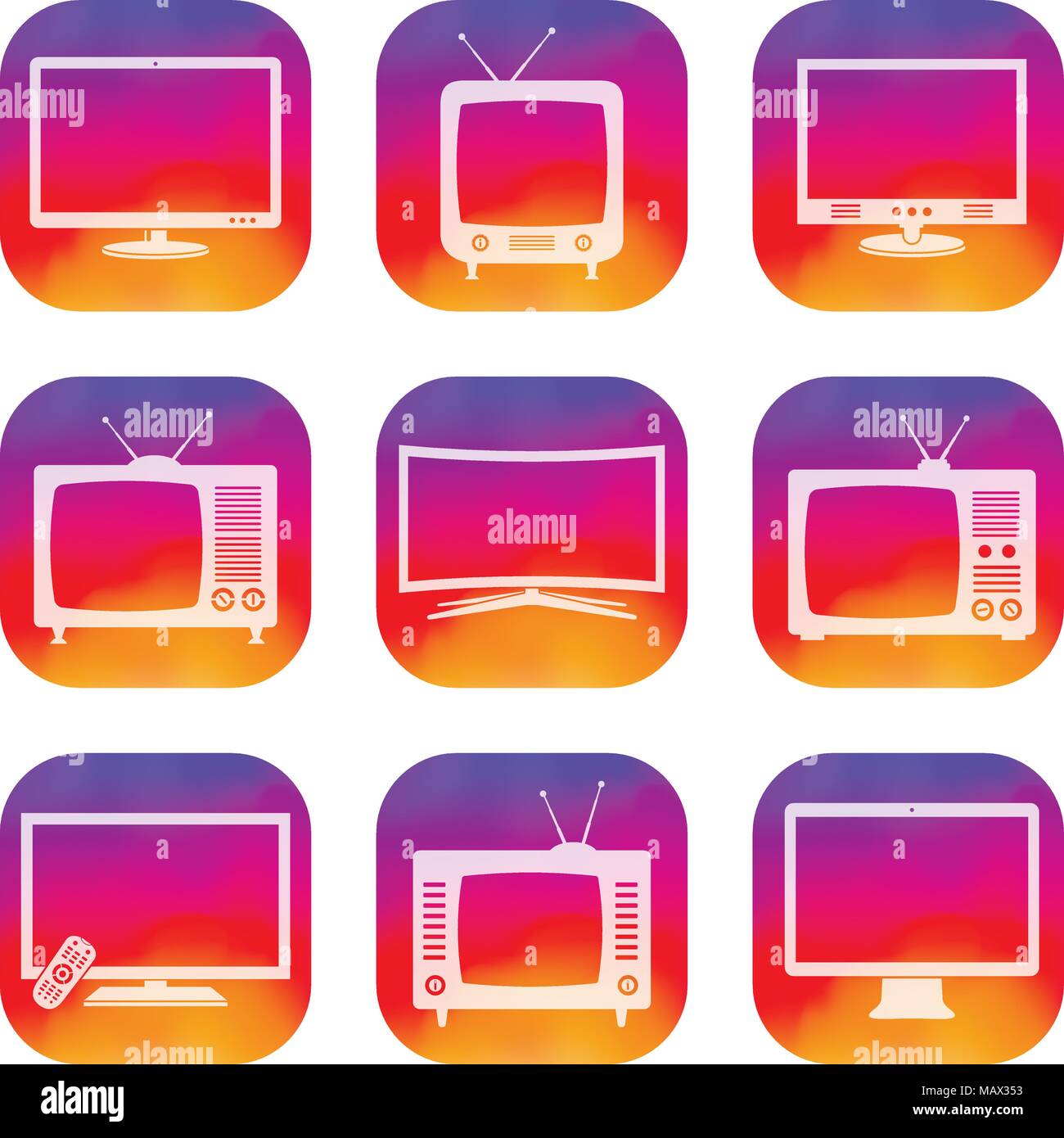 Vektor TV Apps Symbole gesetzt Stock Vektor
