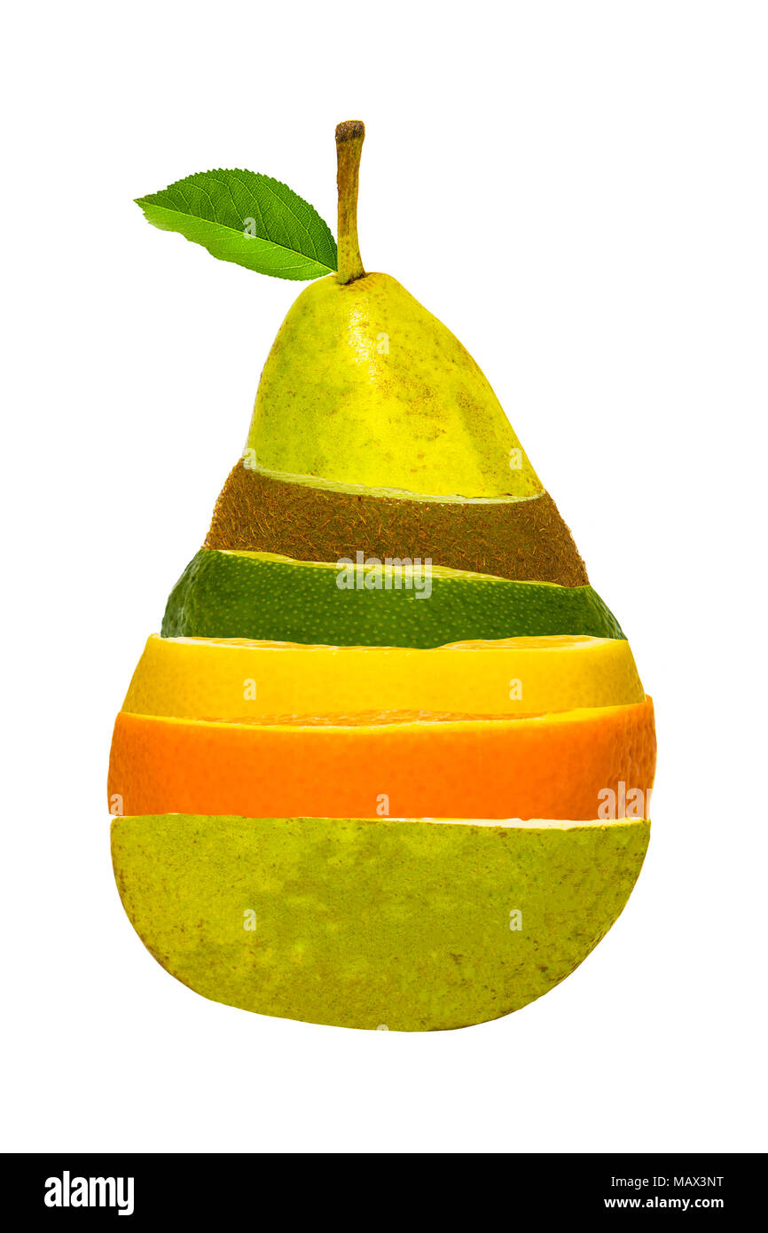 Birnenförmigen Früchten, gemischtes Obst Konzept Stockfoto