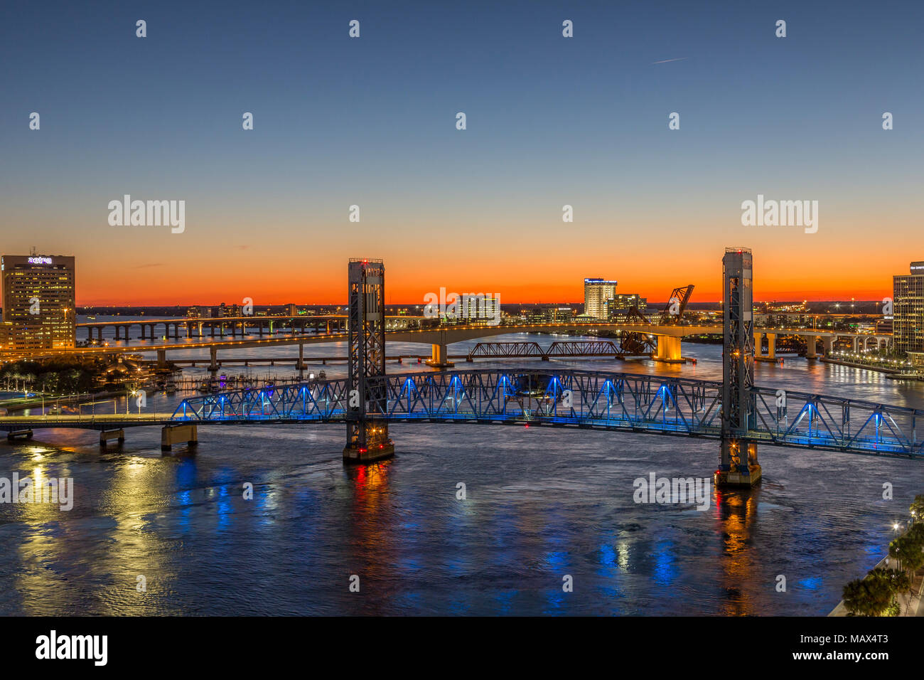 63412-01303 Main Street Bridge St. Johns River, Jacksonville, FL Stockfoto