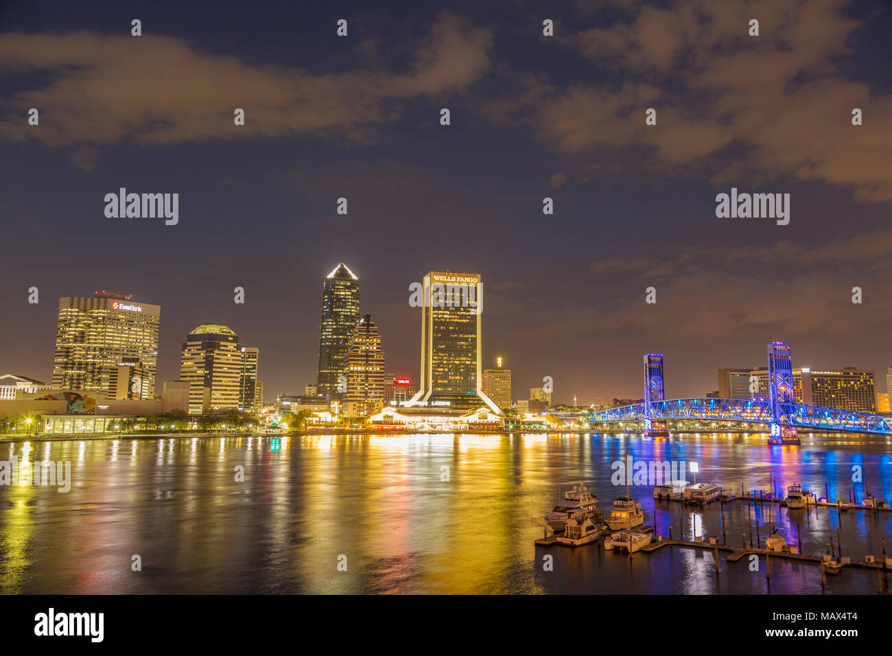 63412-01305 Skyline der Stadt und den St. Johns River, Jacksonville, FL Stockfoto