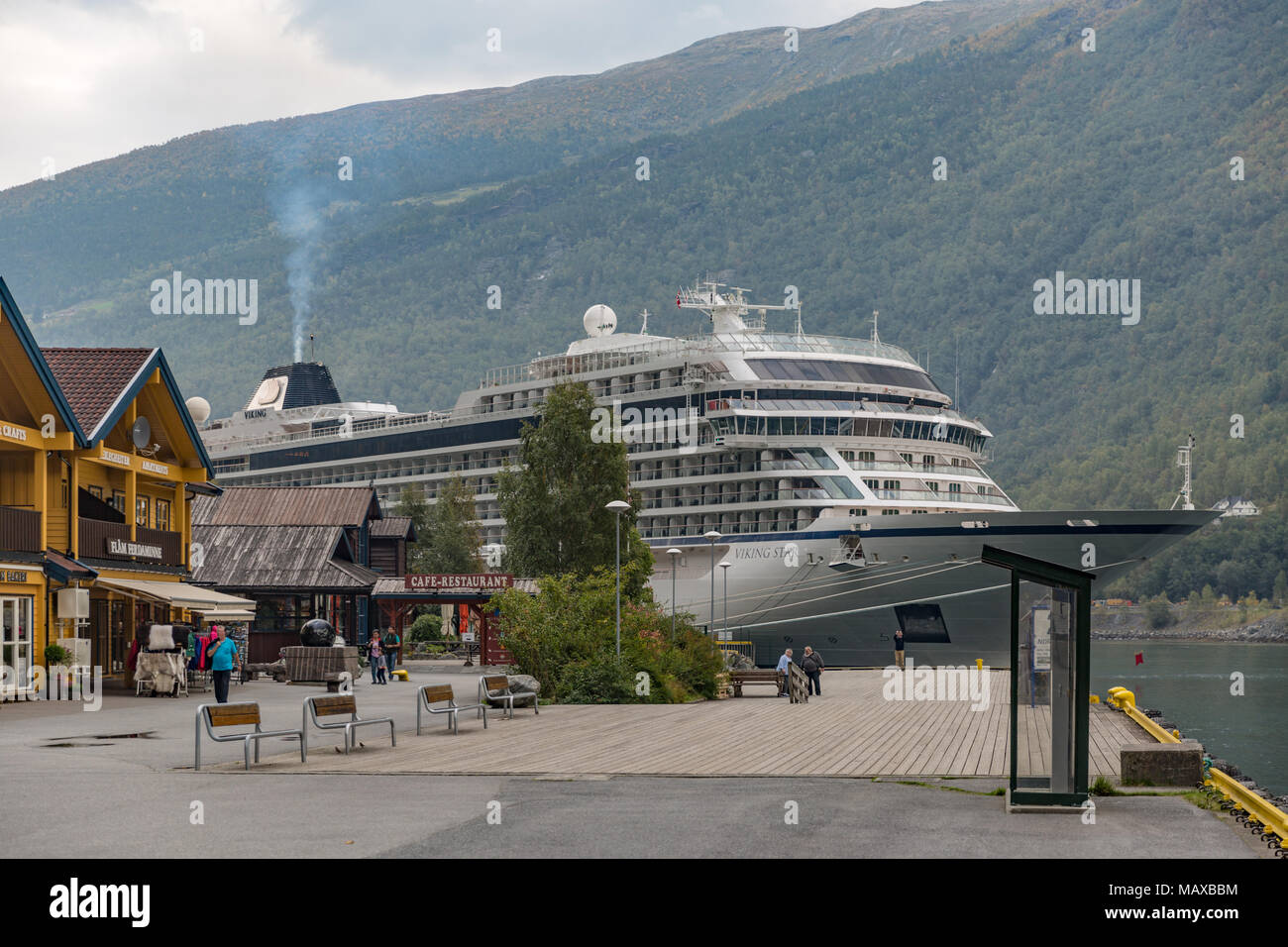 Viking Kreuzfahrtschiff der Star in Norwegen angedockt Stockfoto
