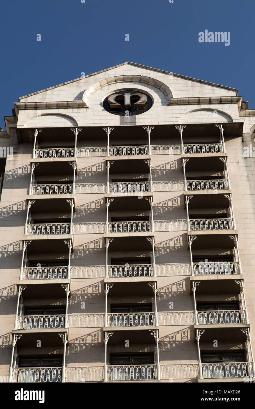 Fassade des New Ambassador Hotel Harare, Simbabwe. Das luxuriöse Hotel für Business in 1915 geöffnet. Stockfoto
