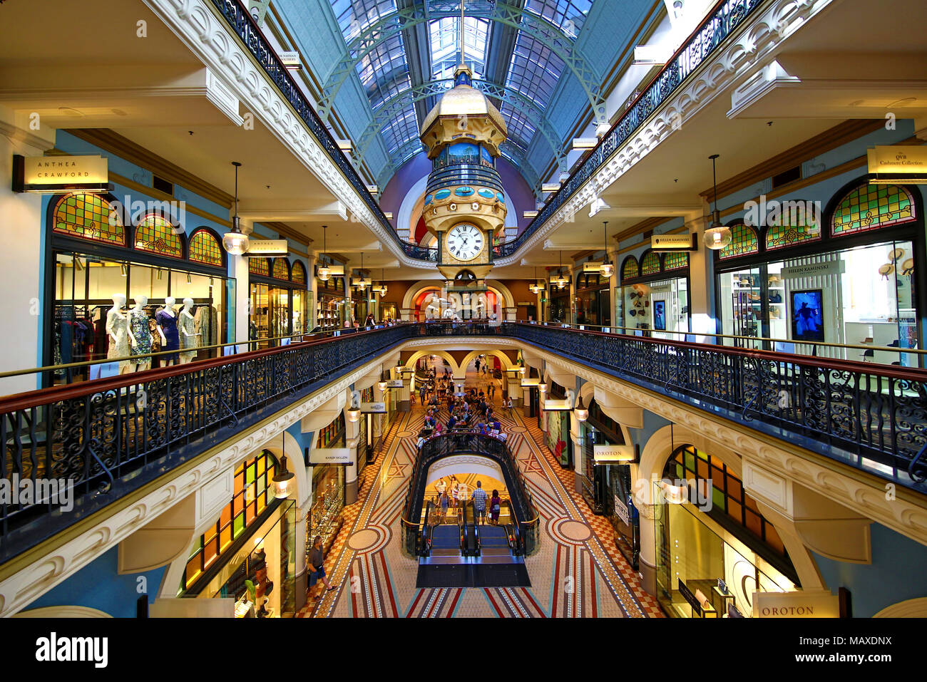 Der große australische Uhr im Queen Victoria Building Shopping Centre, Sydney, New South Wales, Australien Stockfoto