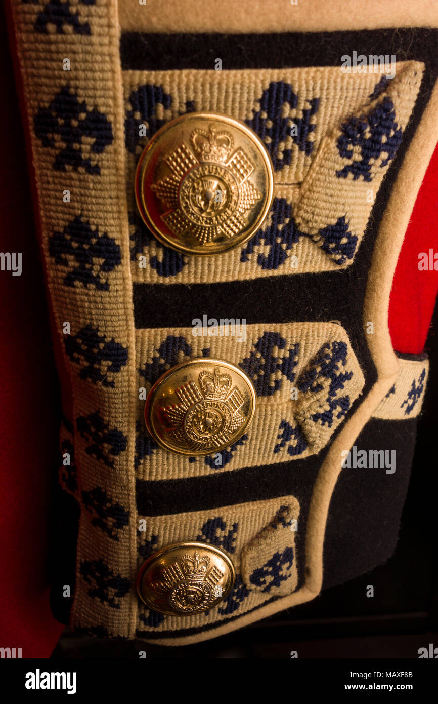Scots Guards Schlagzeuger Tunika (Detail) Stockfoto
