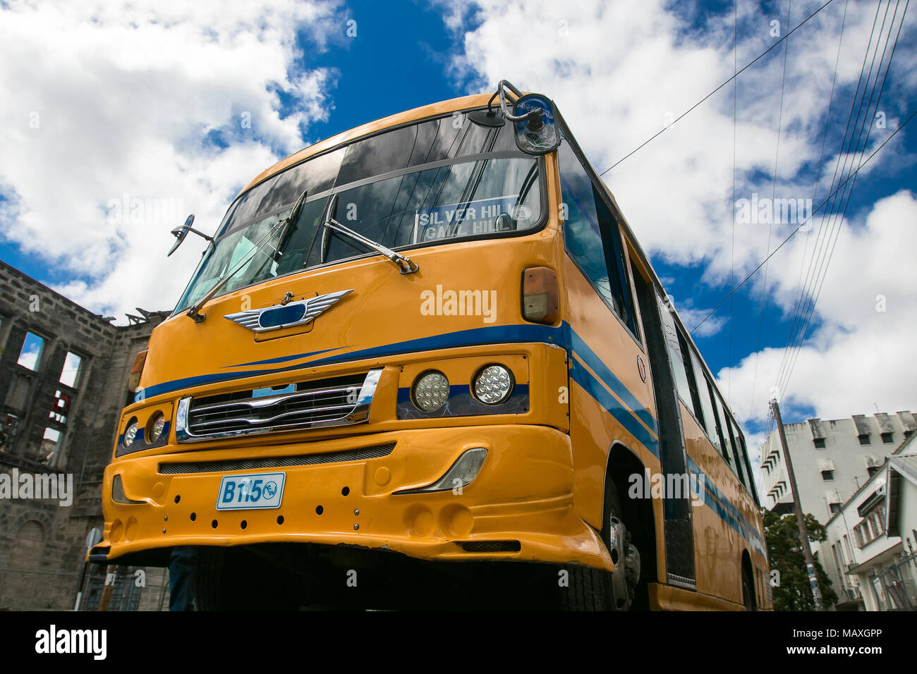 Typischer Bus in Barbados. Stockfoto