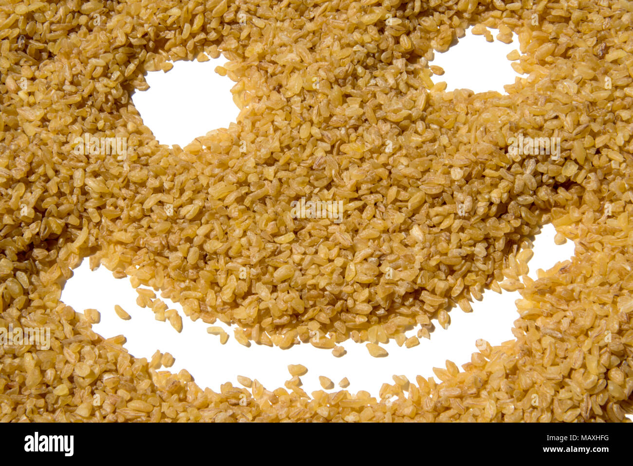 Bulgur Saatgut glückliches Gesicht bio schönen Hintergrund Stockfoto