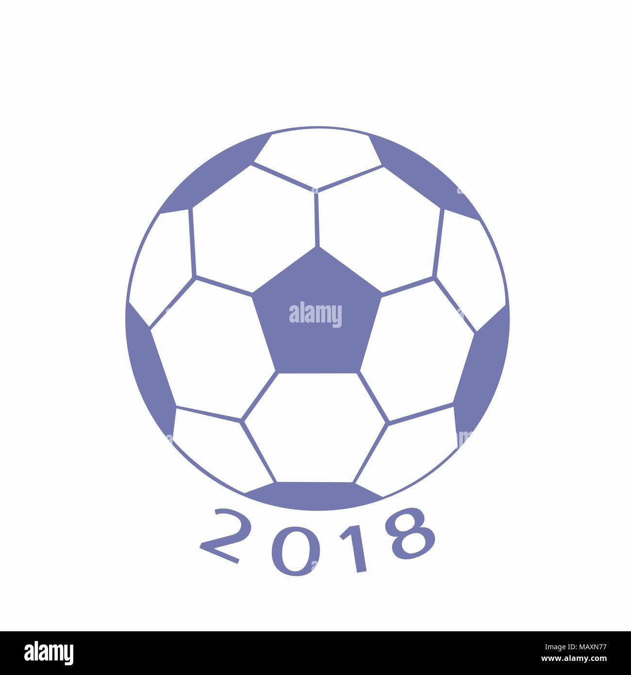 Emblem mit Fußball für 2018. Stock Vektor