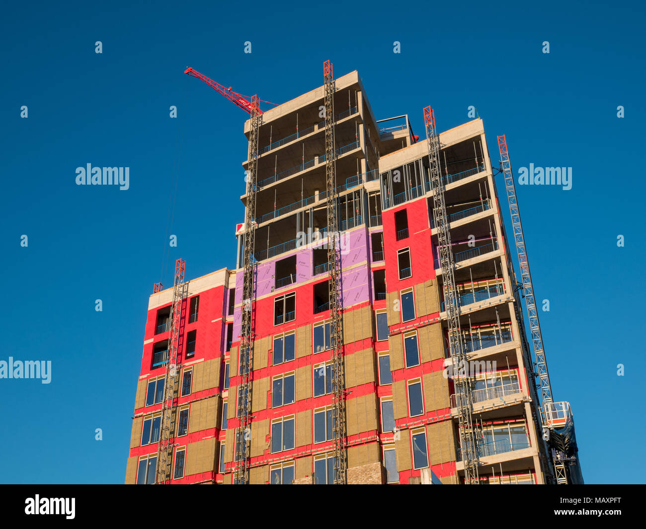 Neue Appartementhaus im Bau, Großbritannien, Manchester Stockfoto