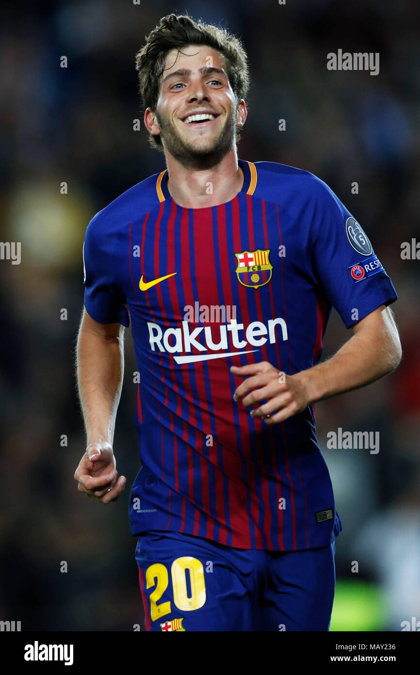 Sergi Roberto (Barcelona), 4. APRIL 2018 - Fußball: UEFA Champions League Viertelfinale Hinspiele Match zwischen dem FC Barcelona 4-1 als Roma im Camp Nou Stadion in Barcelona, Spanien. (Foto von D.Nakashima/LBA) Stockfoto