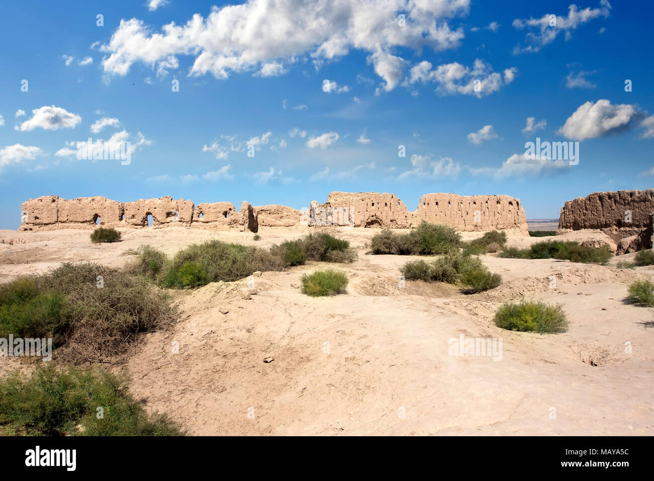 Kyzyl - Kala Ruinen (XII-XIII Jahrhundert) (rote Festung), alte Choresm, in der kyzylkum Wüste in Usbekistan Stockfoto