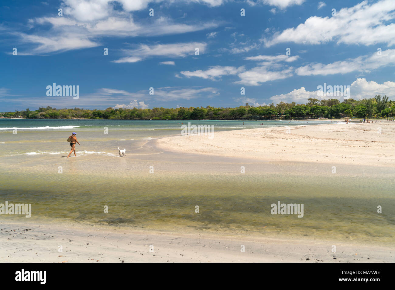 Tamarin Strand und Fluss, Tamarin, Mauritius, Afrika | Tamarin Strand und Fluss, Tamarin, Mauritius, Afrika Stockfoto