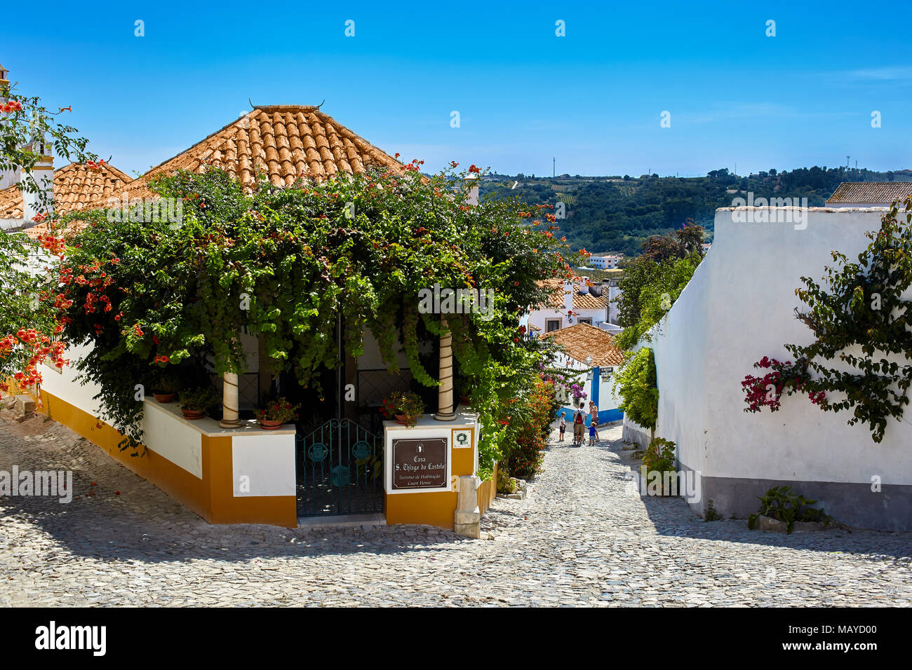 Straßen der schönen Obidos, Portugal Stockfoto