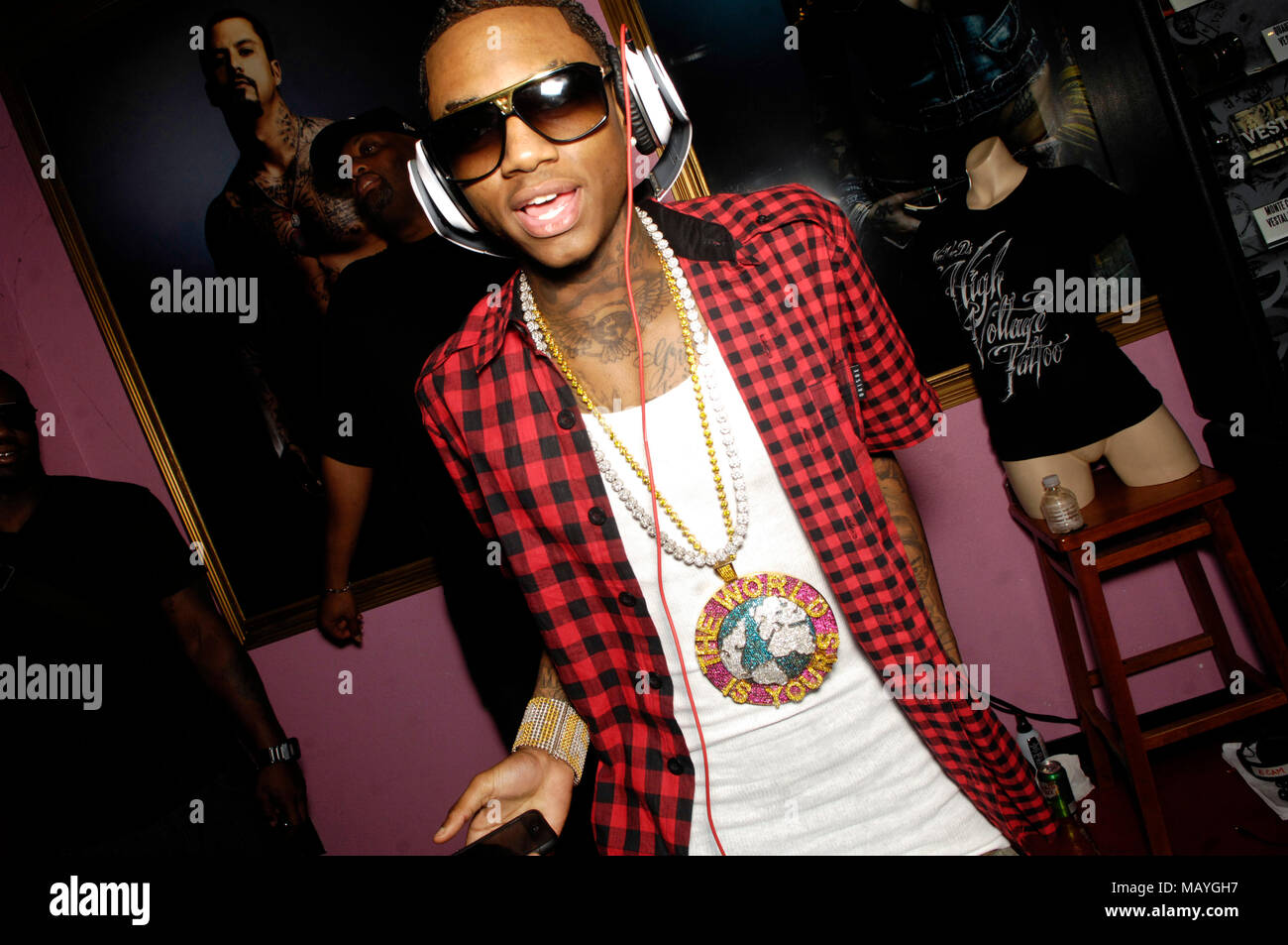 Deandre Weise alias Soulja Boy Tell'Em bei Kat Von D High Voltage Tattoo am 25. September in Los Angeles, Kalifornien 2009. Stockfoto