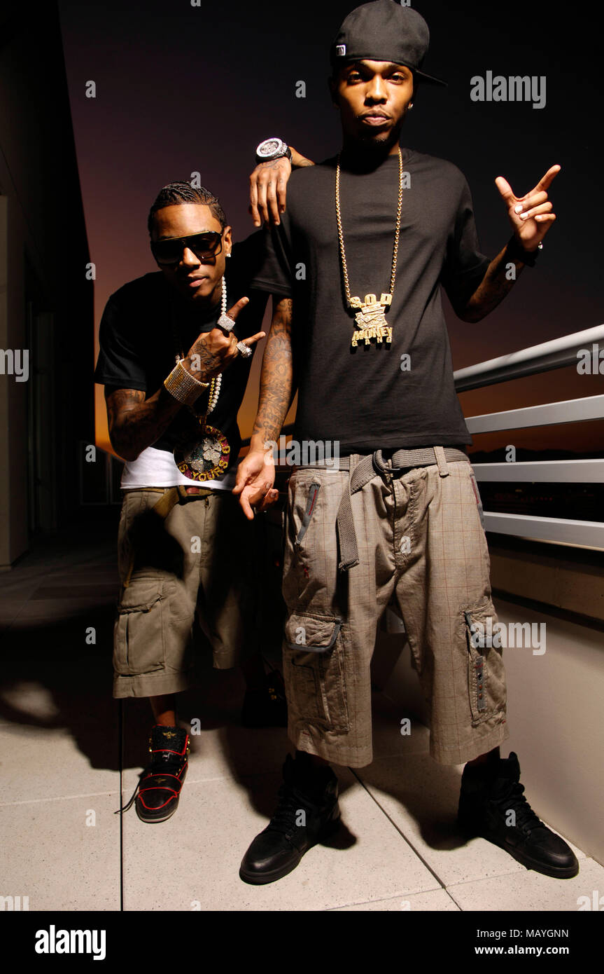 Deandre Weise alias Soulja Boy Tell'Em und JBar portrait am 25. September 2009 in Los Angeles, Kalifornien. Stockfoto