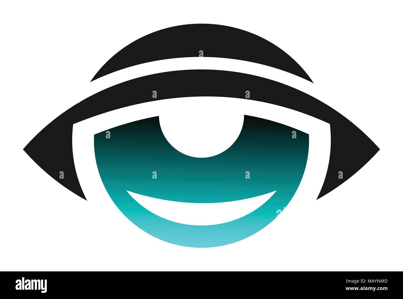 Abstraktes ufo-Augen-Logo-Symbol Stock Vektor