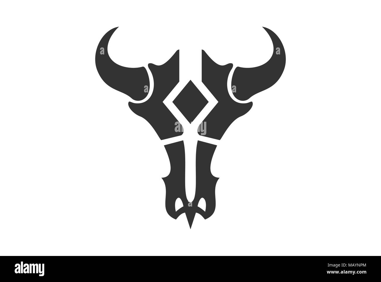 Stier Schädel Logo-Symbol Stock Vektor