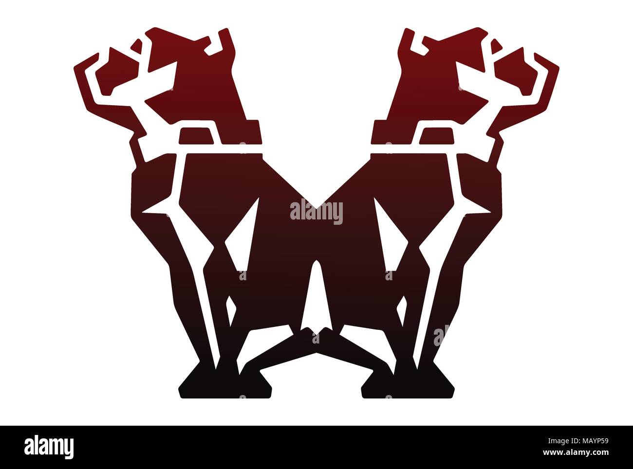 Abstrakter Hund Buchstabe m Logo-Symbol Stock Vektor