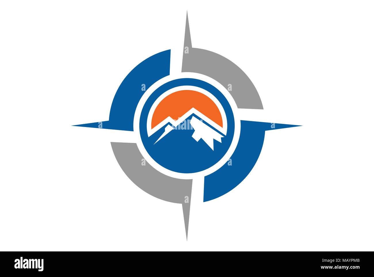 Logo-Symbol für Bergkompass Stock Vektor