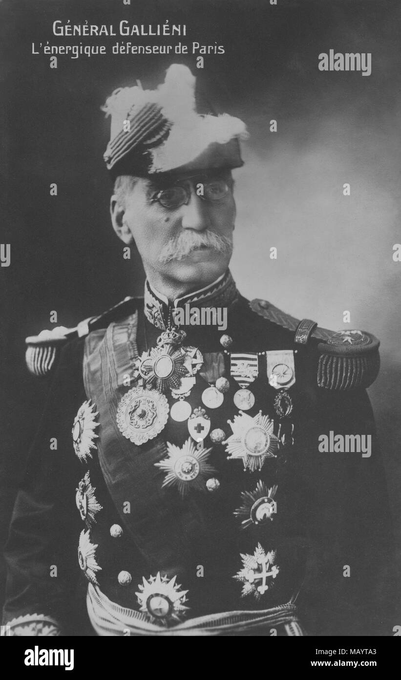 Porträt des General Joseph Simon Gallieni um 1915 (1849 - 1916) - Fotografie von Henri Manuel (1874 - 1947) Stockfoto