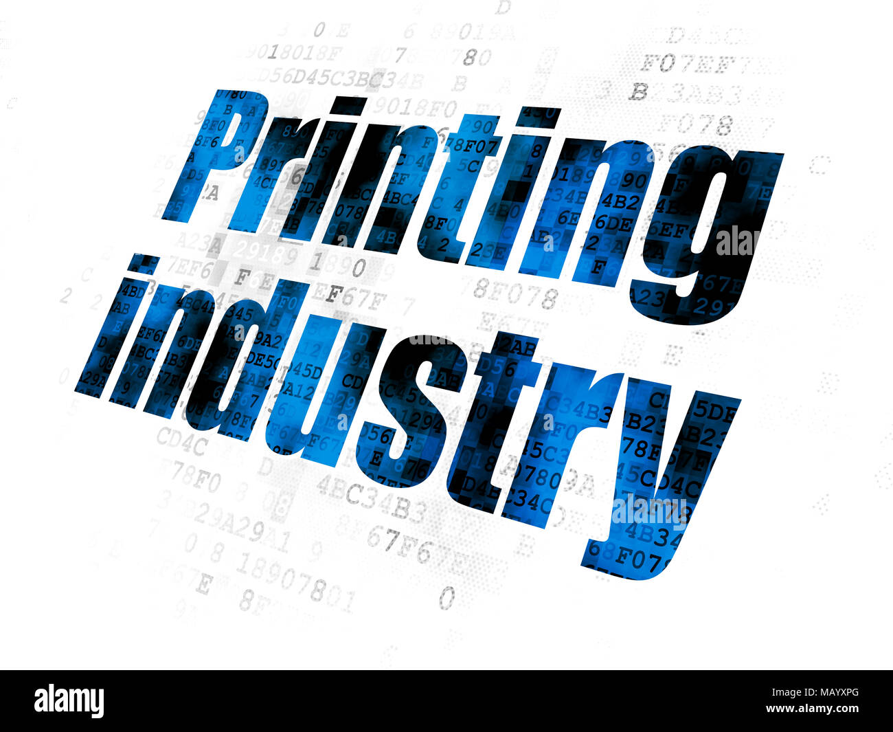 Manufacuring Konzept: Druckindustrie auf Digital-Hintergrund Stockfoto