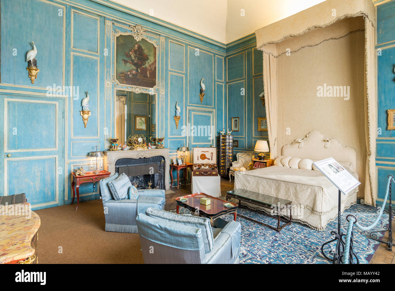 Frau Baillie Schlafzimmer, Leeds Castle, Kent, Großbritannien Stockfoto