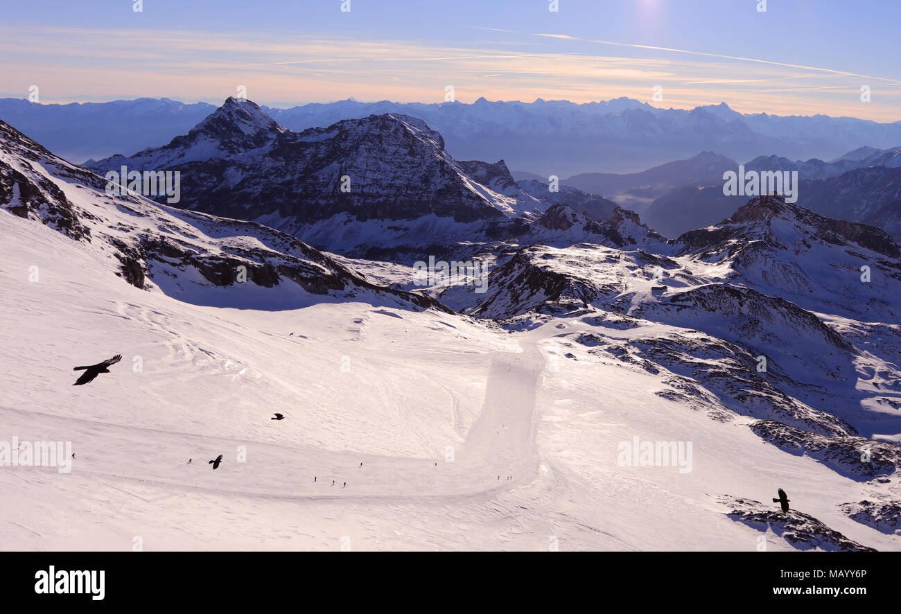 Zermatt Gletscher Seilbahn Stockfoto