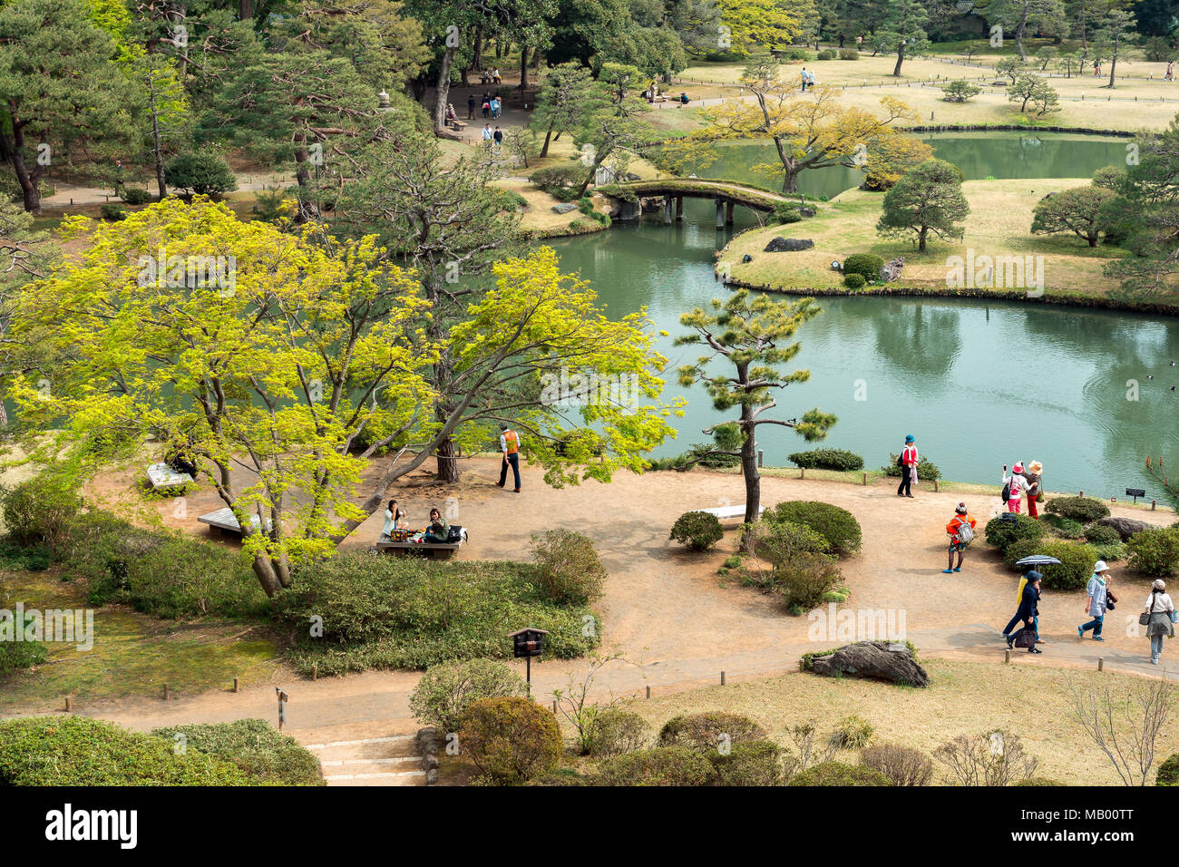 Tokio, Japan - Rikugien Garten Stockfoto