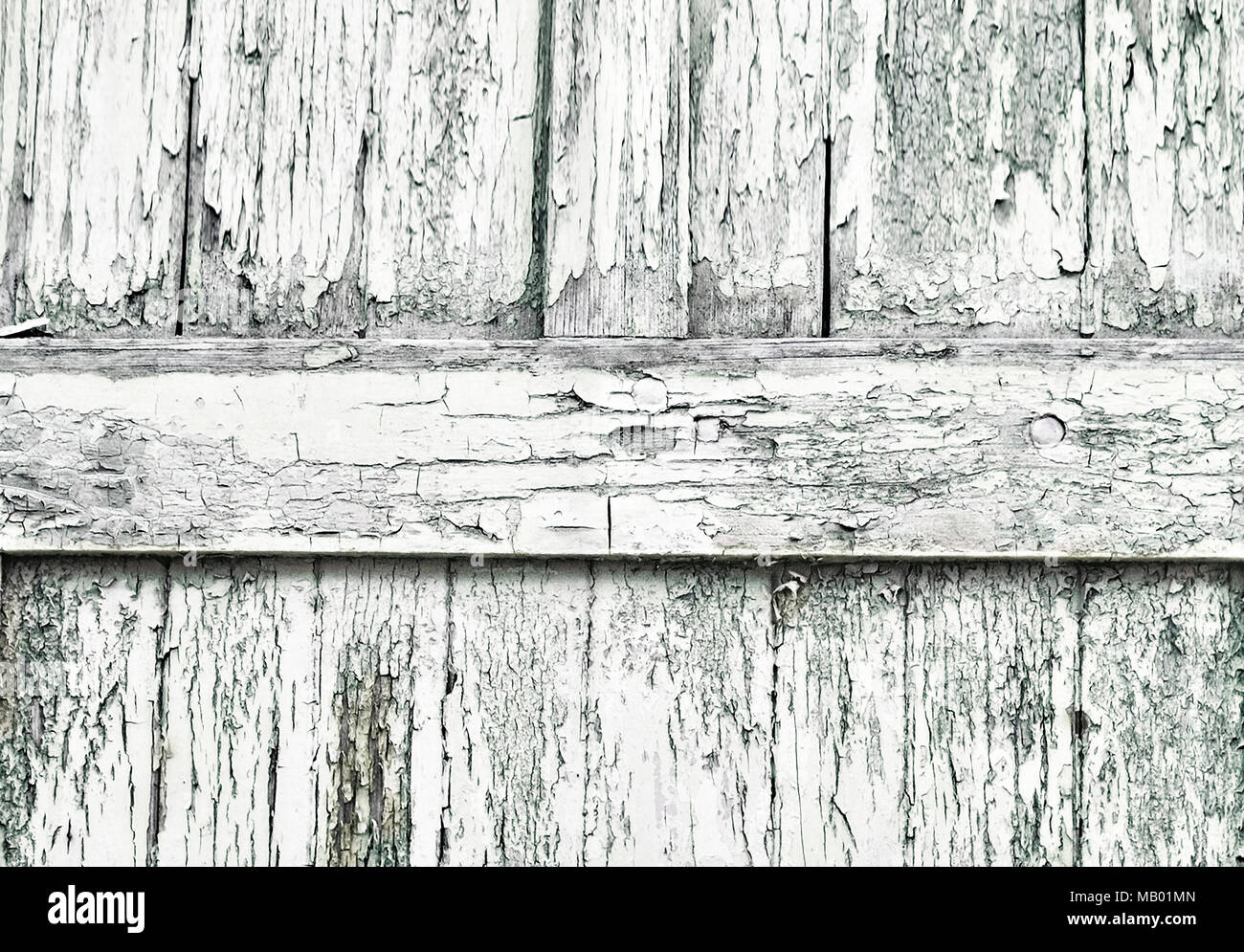 Verwittertes Holz r Planken Hintergrund. Weißen Planken und abblätternde Farbe mit kopieren. Stockfoto