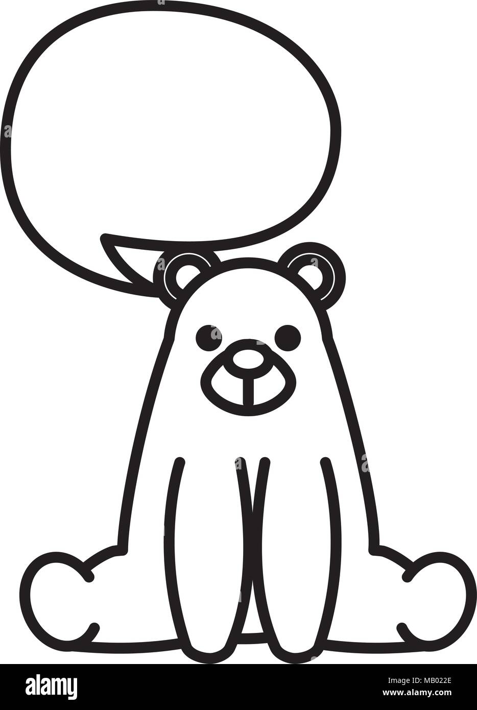 Susse Bar Teddy Sitzend Mit Sprechblase Stock Vektorgrafik Alamy