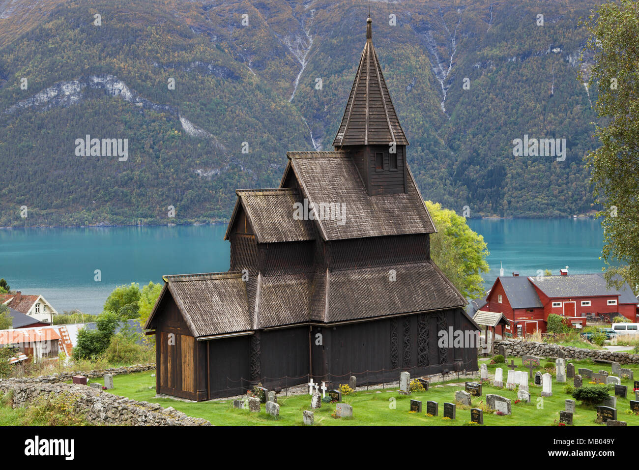 Urnes Stabkirche in Ornes, Sogn og Fjordane, Norwegen. Stockfoto
