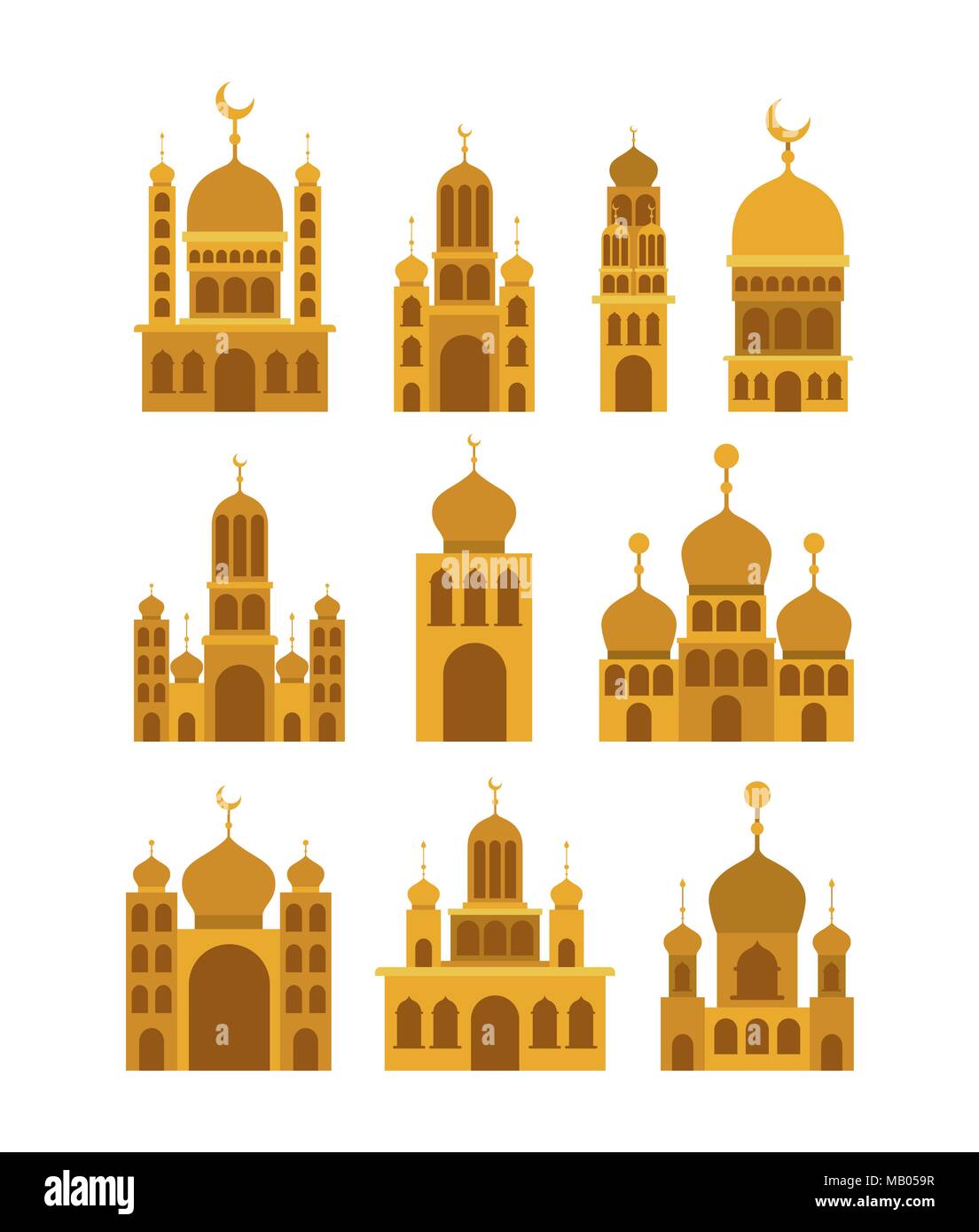 Eid Mubarak Tempel Fassaden bunten Stock Vektor Eid Mubarak Tempel Fassaden bunten Stock Vektor