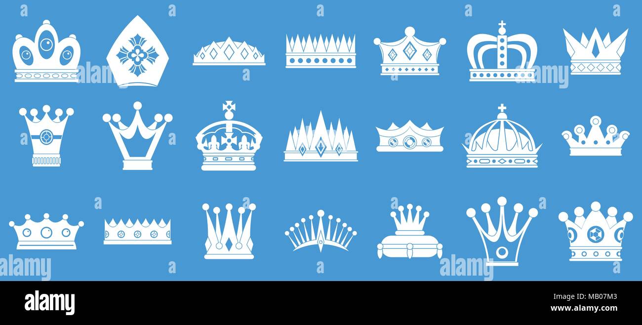 Krone Symbol Set Blau Vektor Stock Vektorgrafik Alamy