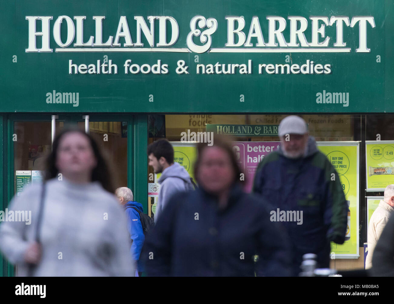 Holland und Barret Health Food Store shop Zeichen Logo. Stockfoto