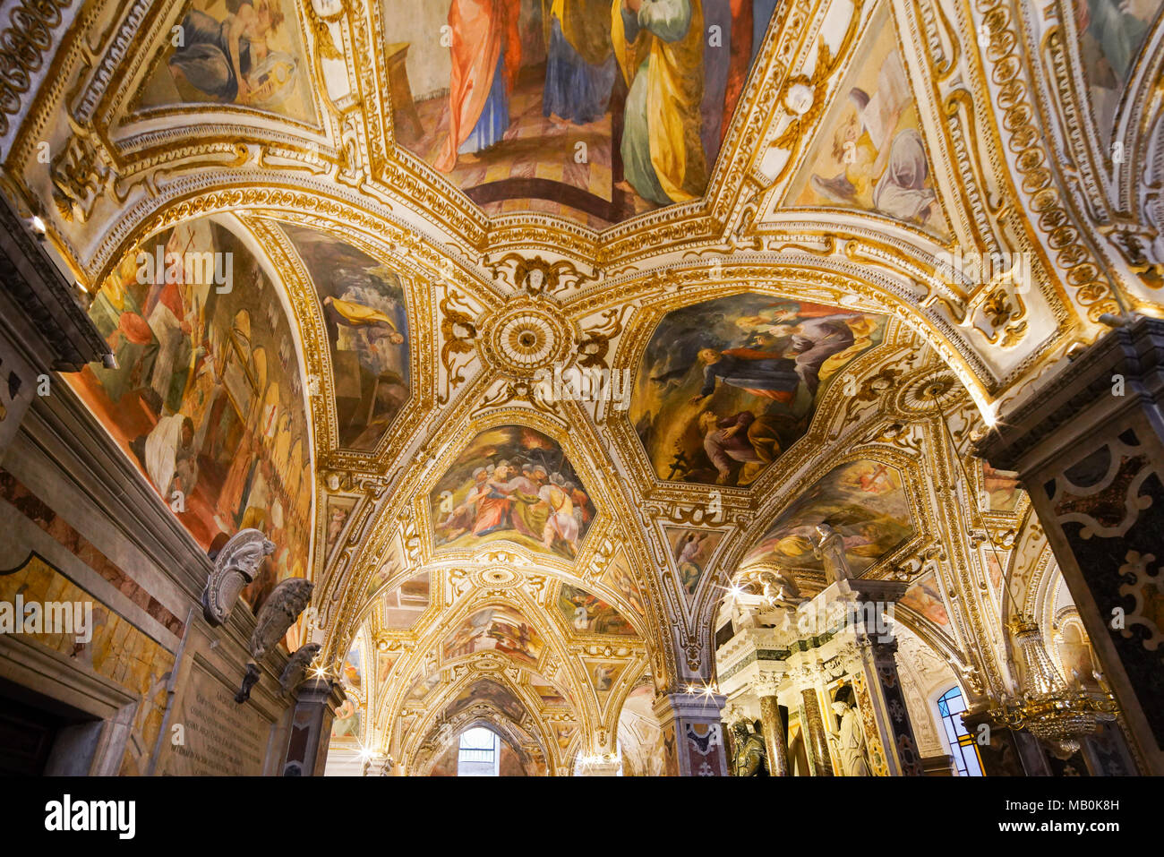 Apostel hl. Andreas Kathedrale in Amalfi, Piazza del Duomo in Amalfi, Kampanien, Italien. Stockfoto