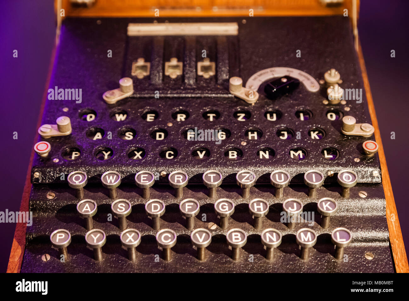England, London, South Kensington, Science Museum, deutsche Enigma-Maschine datiert 1934 Stockfoto