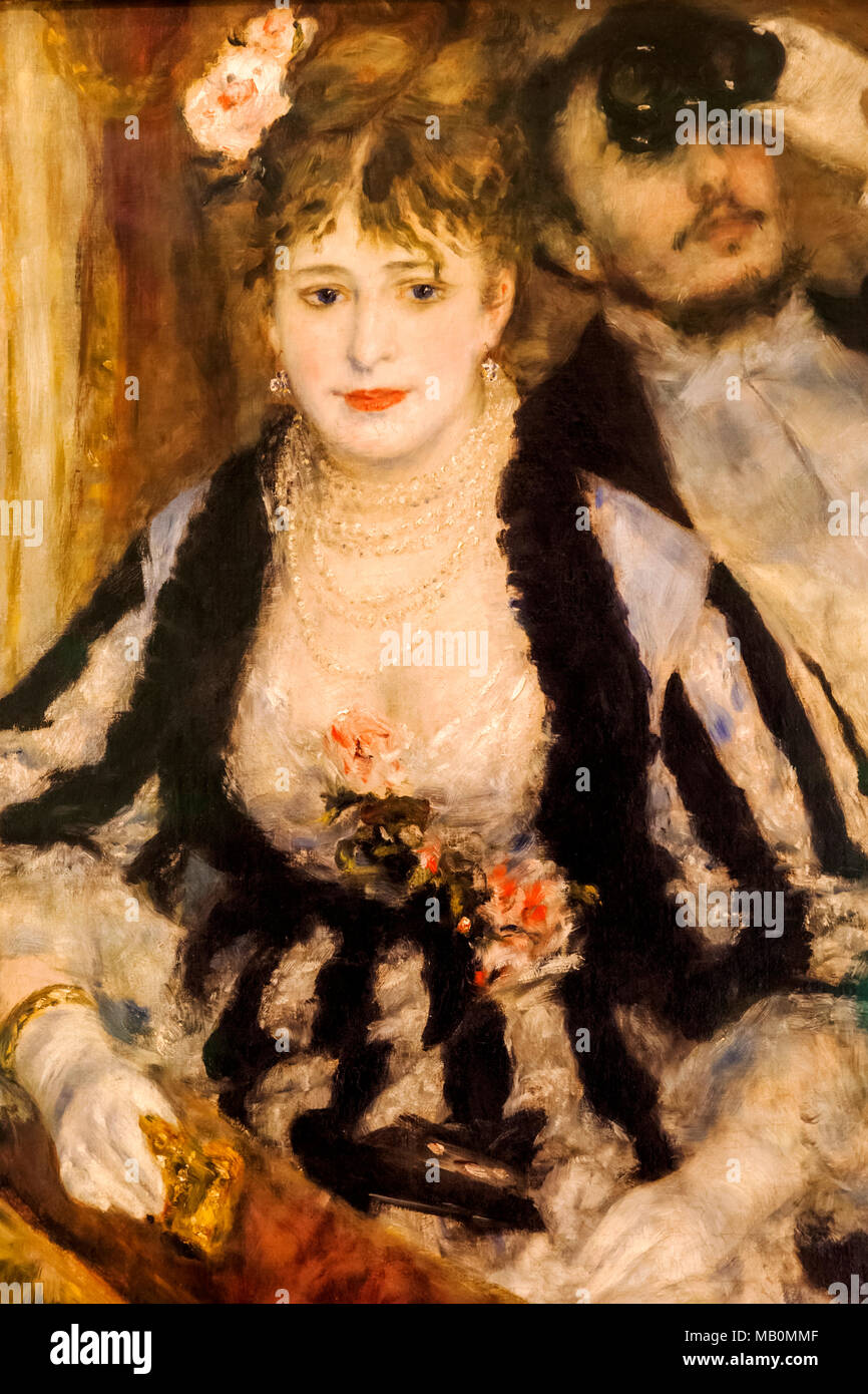 Bild mit dem Titel La Loge von Pierre Auguste Renoir datiert 1874 Stockfoto