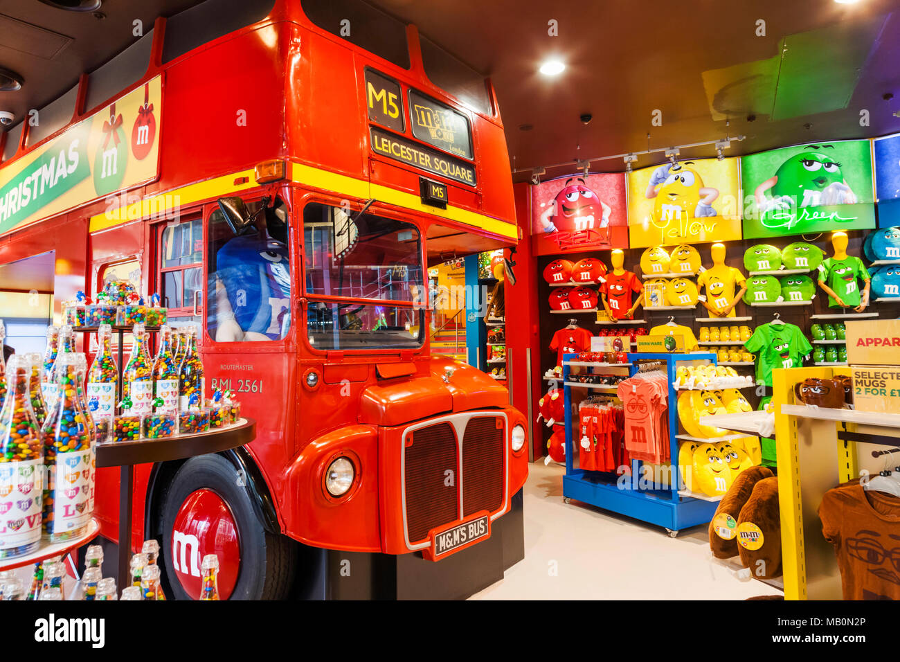 England, London, Leicester Square, M & M-Store Stockfoto